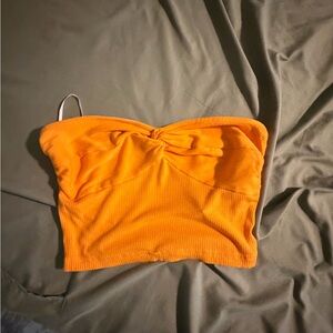 Orange Strapless Women's Top